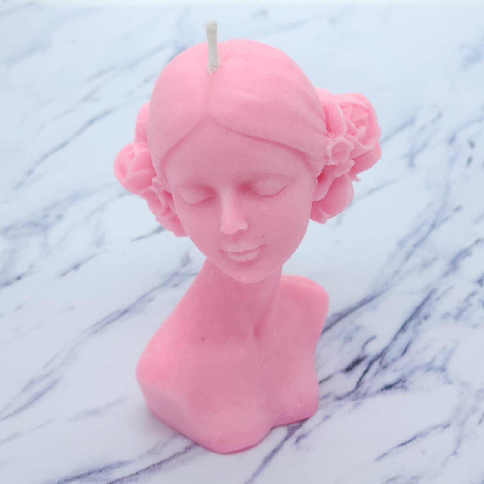 Designer Flower Hair Lady Scented Candle